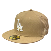 New Era MLB Los Angeles Dodgers LA Khaki Pink Bottom 59FIFTY Men's Fitted Hat