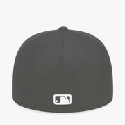 Back of New Era New York Yankees NY Dark Gray White 59FIFTY Fitted Hat