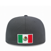 Back of New Era Mexico Rose Collection Dark Graphite Black 2 Tone 59FIFTY Fitted Hat