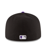 New Era Colorado Rockies CR Authentic Collection Black/Purple 2 Tone 59FIFTY Fitted Hat Back