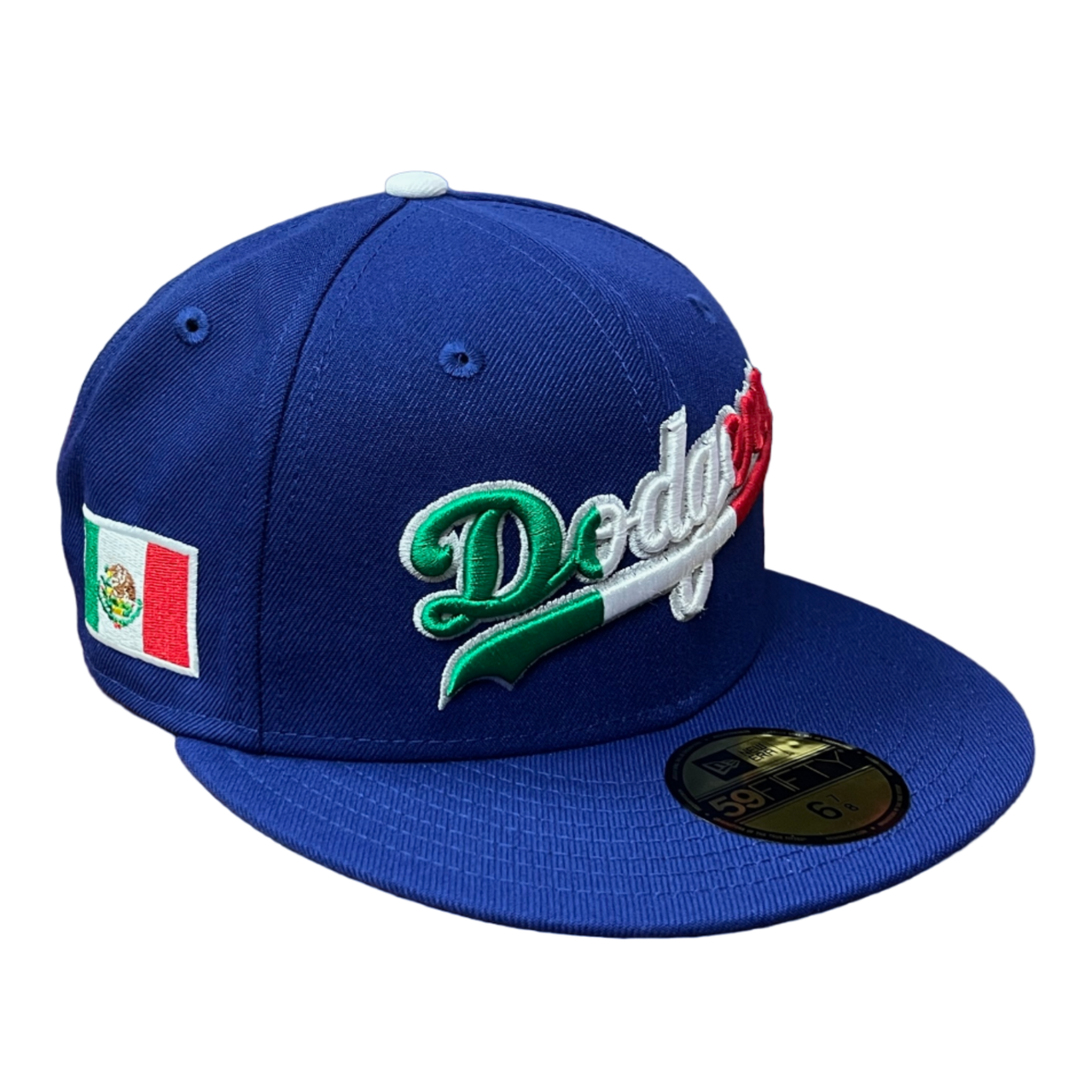 NewEra MLB Los Angeles Dodgers Script Logo Mexico Flag 59FIFTY Fitted Hat