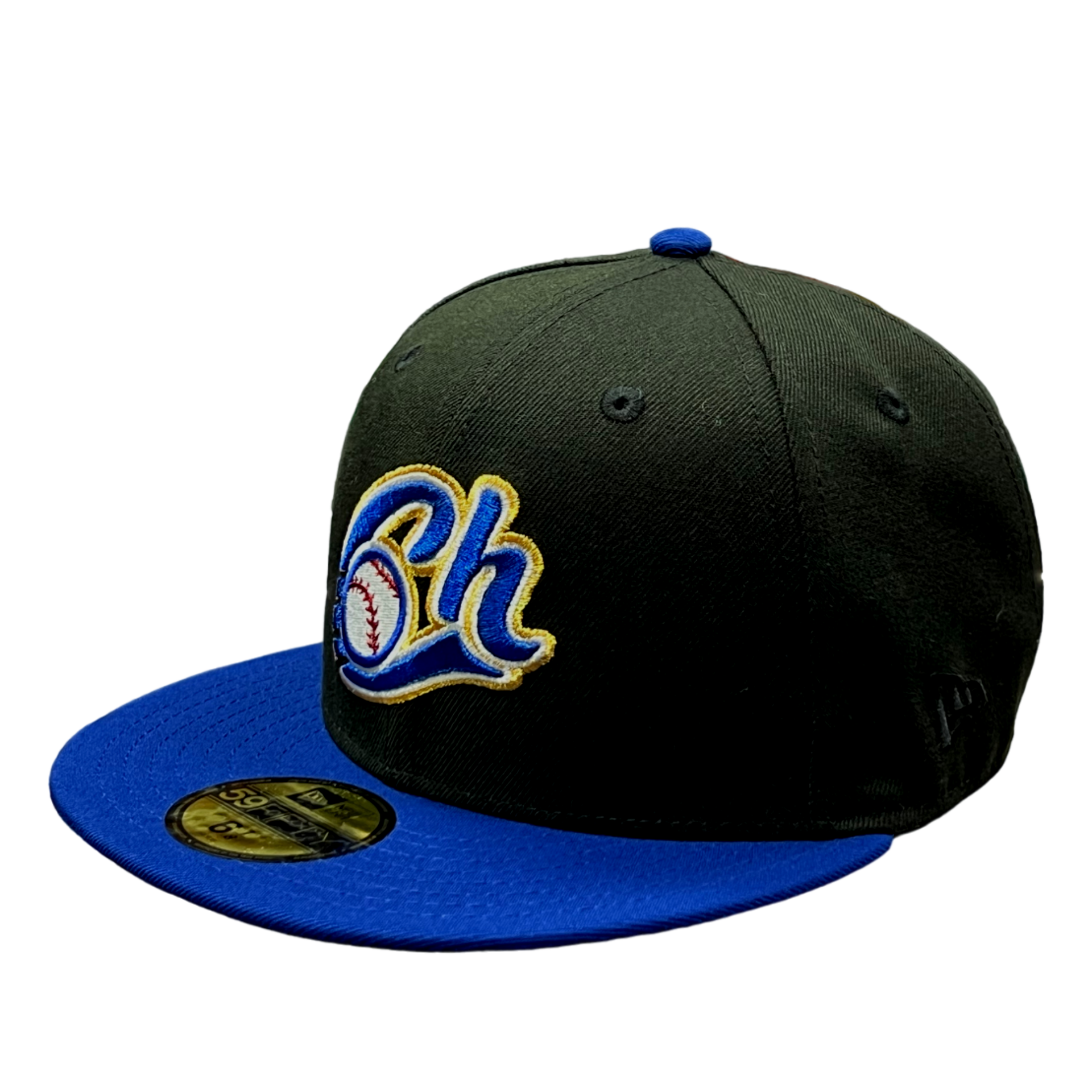 Charros De Jalisco New Era Fitted Black and Blue 2 Tone Cap with Blue Brim.