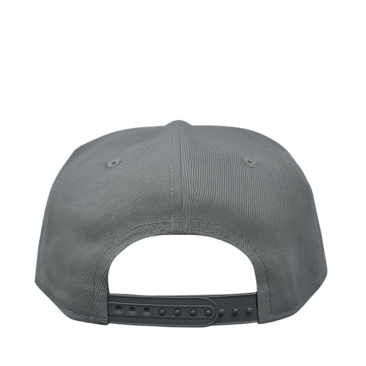Gray cap with a black brim on a white background