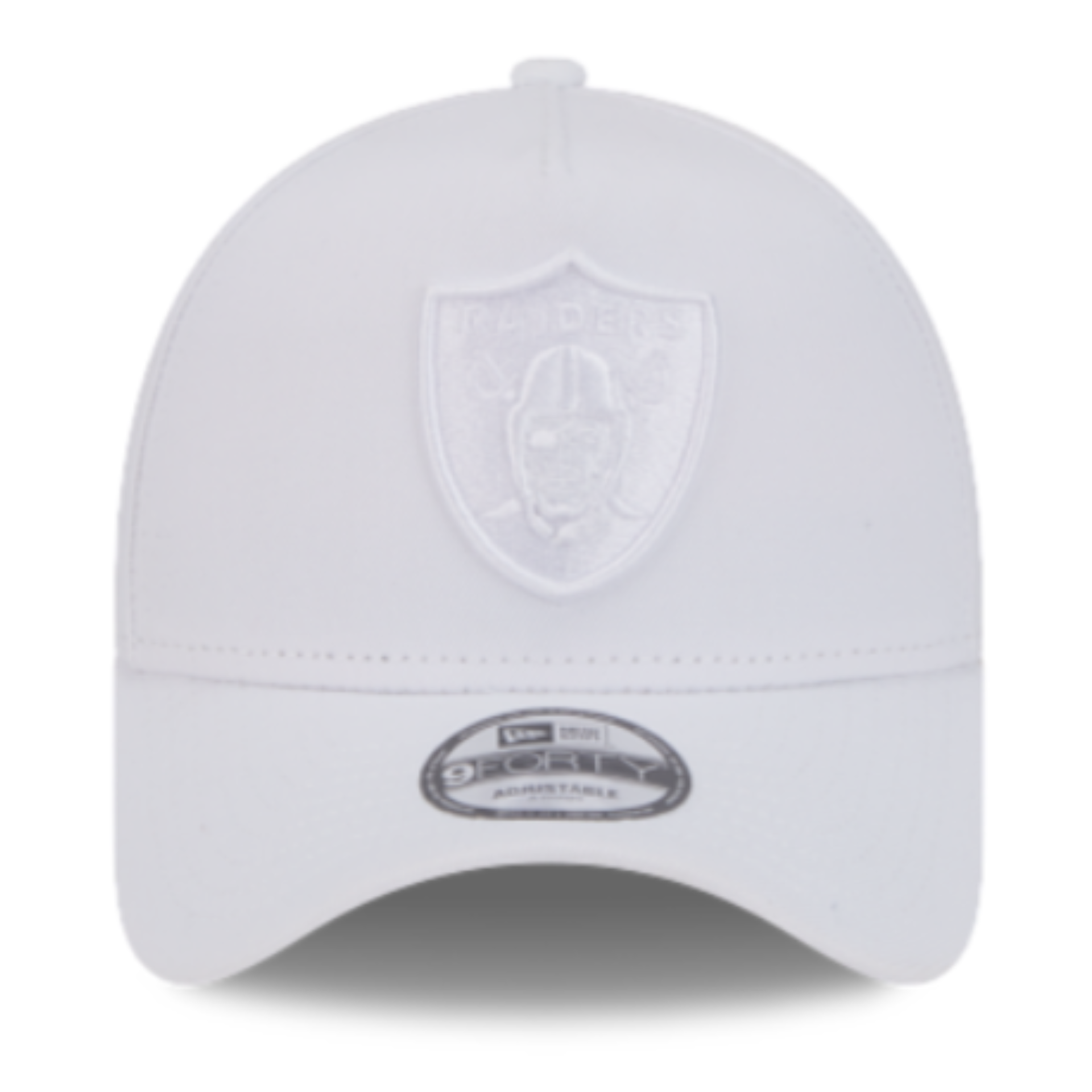 Front of New Era Las Vegas Raiders White A-Frame 9FORTY Snapback