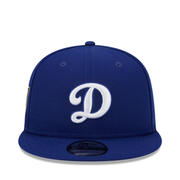 Front of New Era Los Angeles Dodgers Alternate Logo 2020 World Series Team Color 9FIfty Snapback Hat