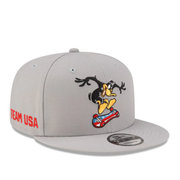 Gray Olympics Team USA x Daffy Duck Skateboarding New Era 9FIFTY Snapback Hat