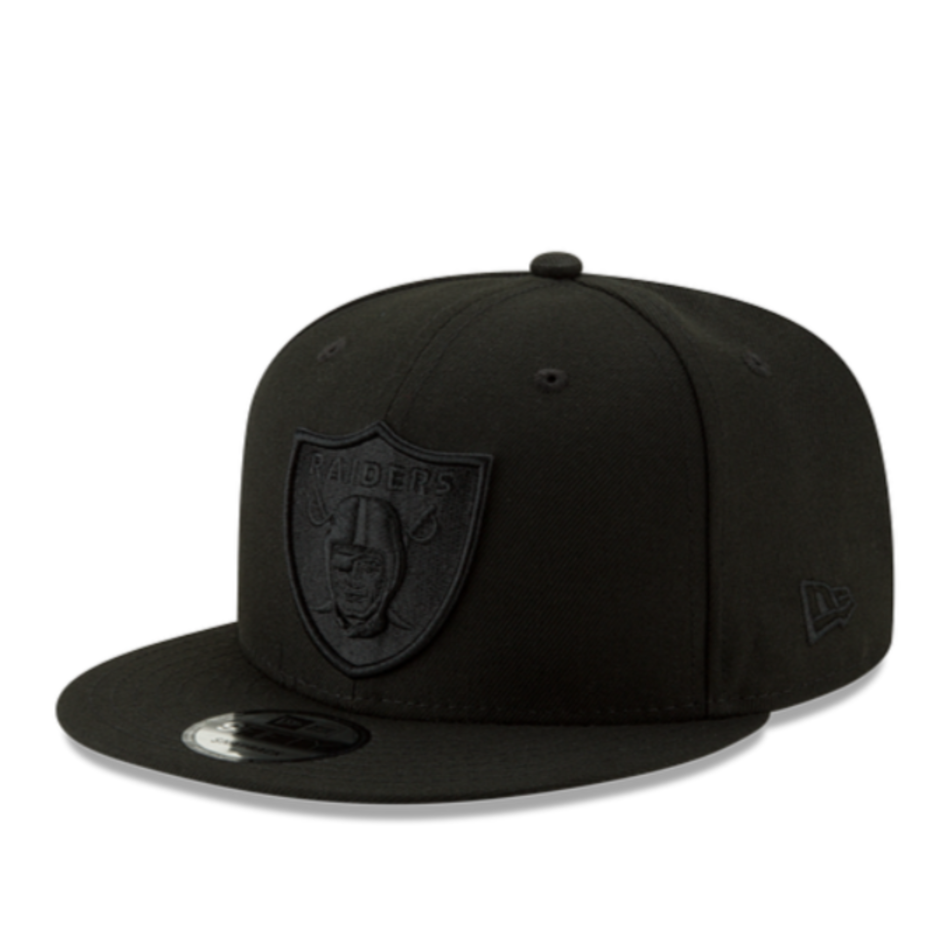 NFL Las Vegas Raiders Black on Black Logo 9Fifty Snapback Hat 