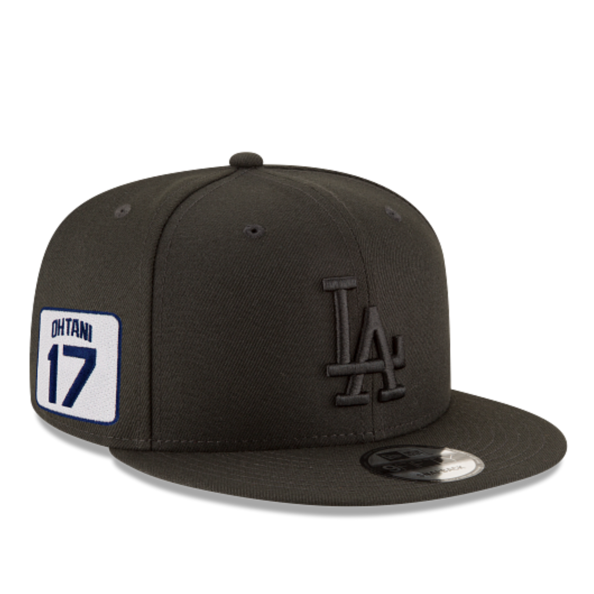 950 LA DODGERS Ohtani Shohei 17 side patch all black snapback cap