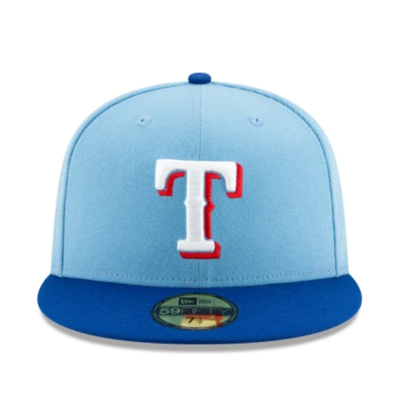 NewEra MLB Texas Rangers T 59FIFTY Fitted Men's Hat Sky Blue/Blue