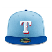 NewEra MLB Texas Rangers T 59FIFTY Fitted Men's Hat Sky Blue/Blue