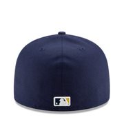 New Era Milwaukee Brewers Glove Navy Authentic Collection 59FIFTY Fitted Hat Back