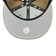 gray bottom of Las Vegas Raiders Khaki 9FIFTY Snapback Hat