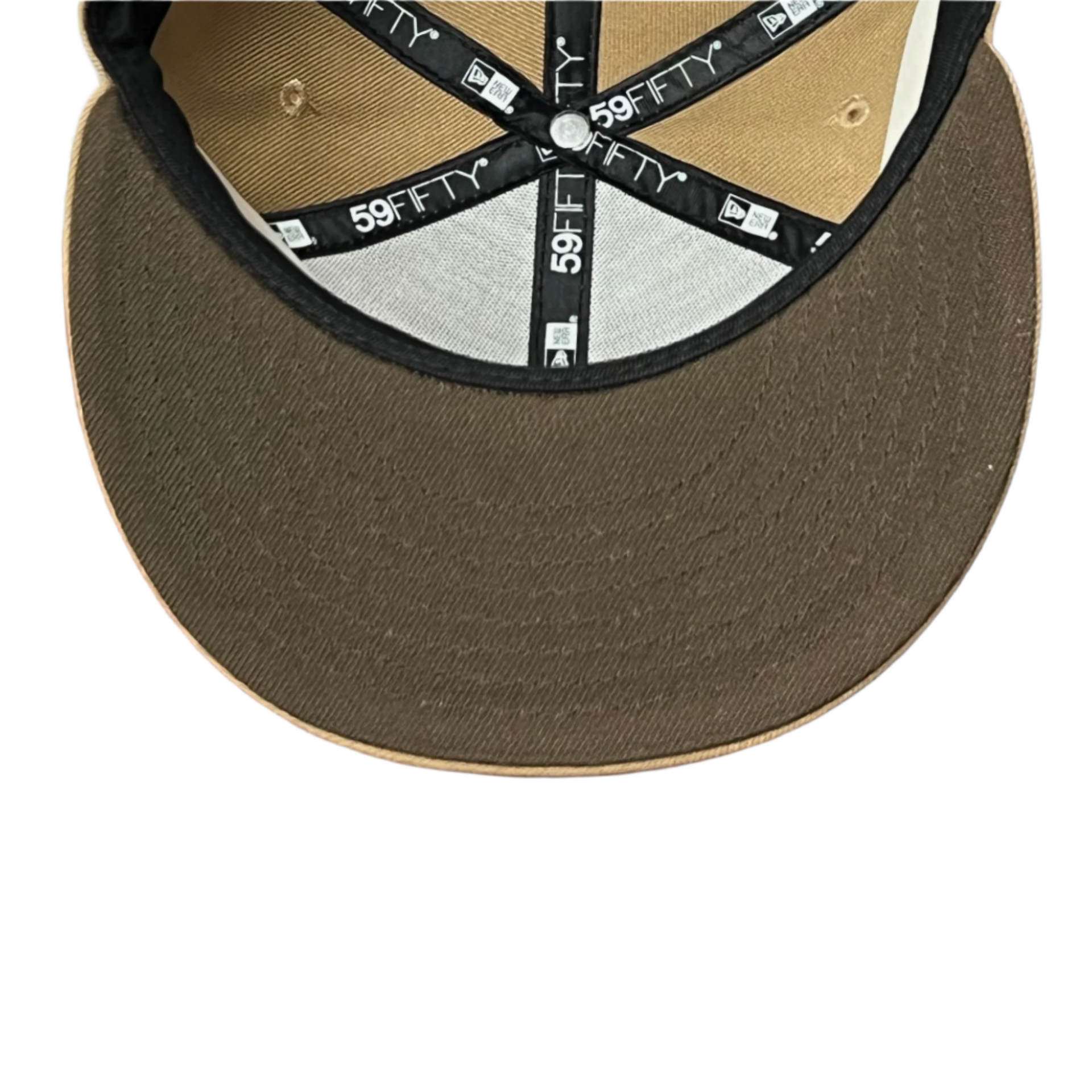 brown under visor of New Era Mexico Baseball Khaki 59FIFTY Fitted Hat