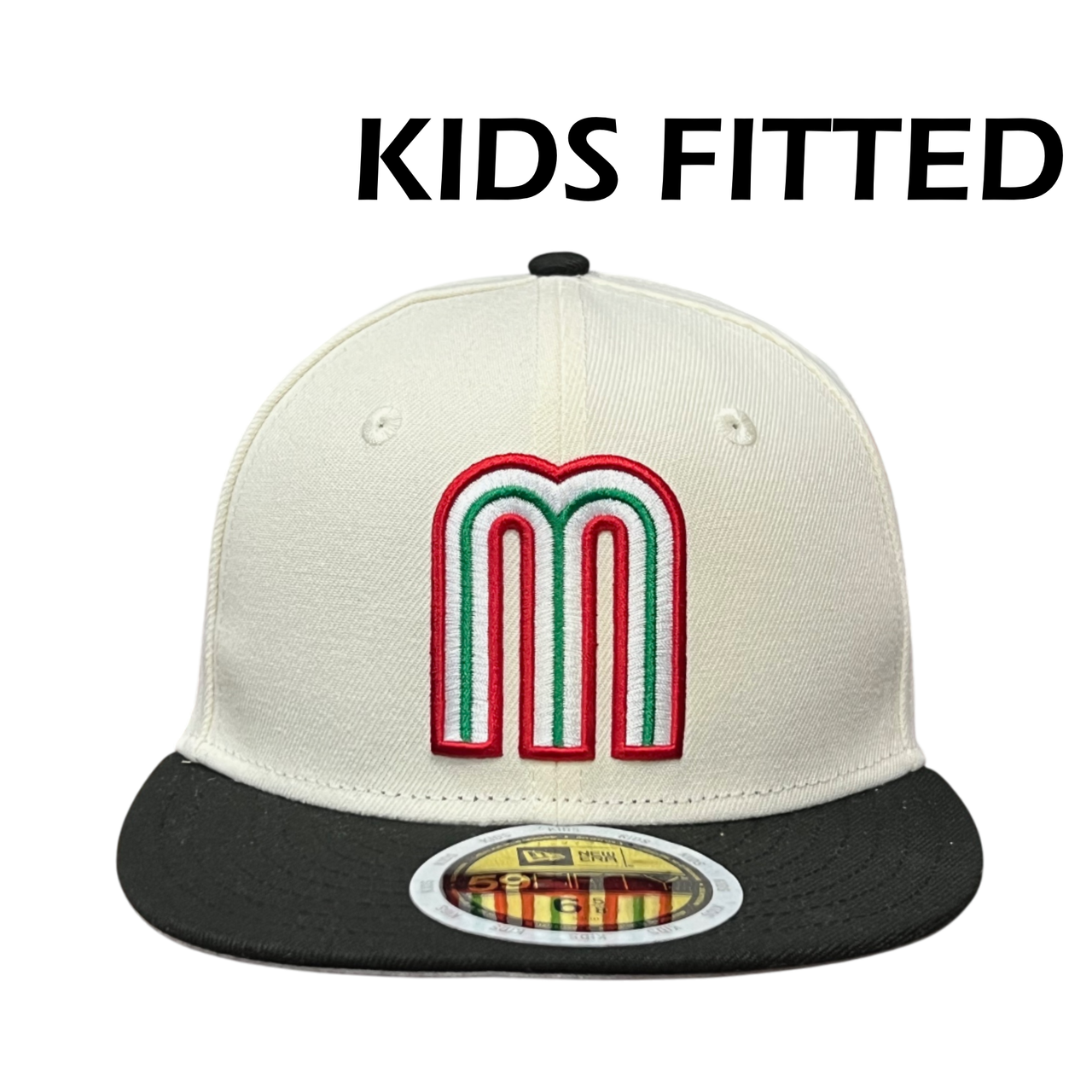 YOUTH Mexico Baseball Mexico Flag Chrome Black 59FIFTY Fitted Hat