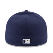 Back of New Era YOUTH Milwaukee Brewers Navy 59FIFTY Fitted Hat