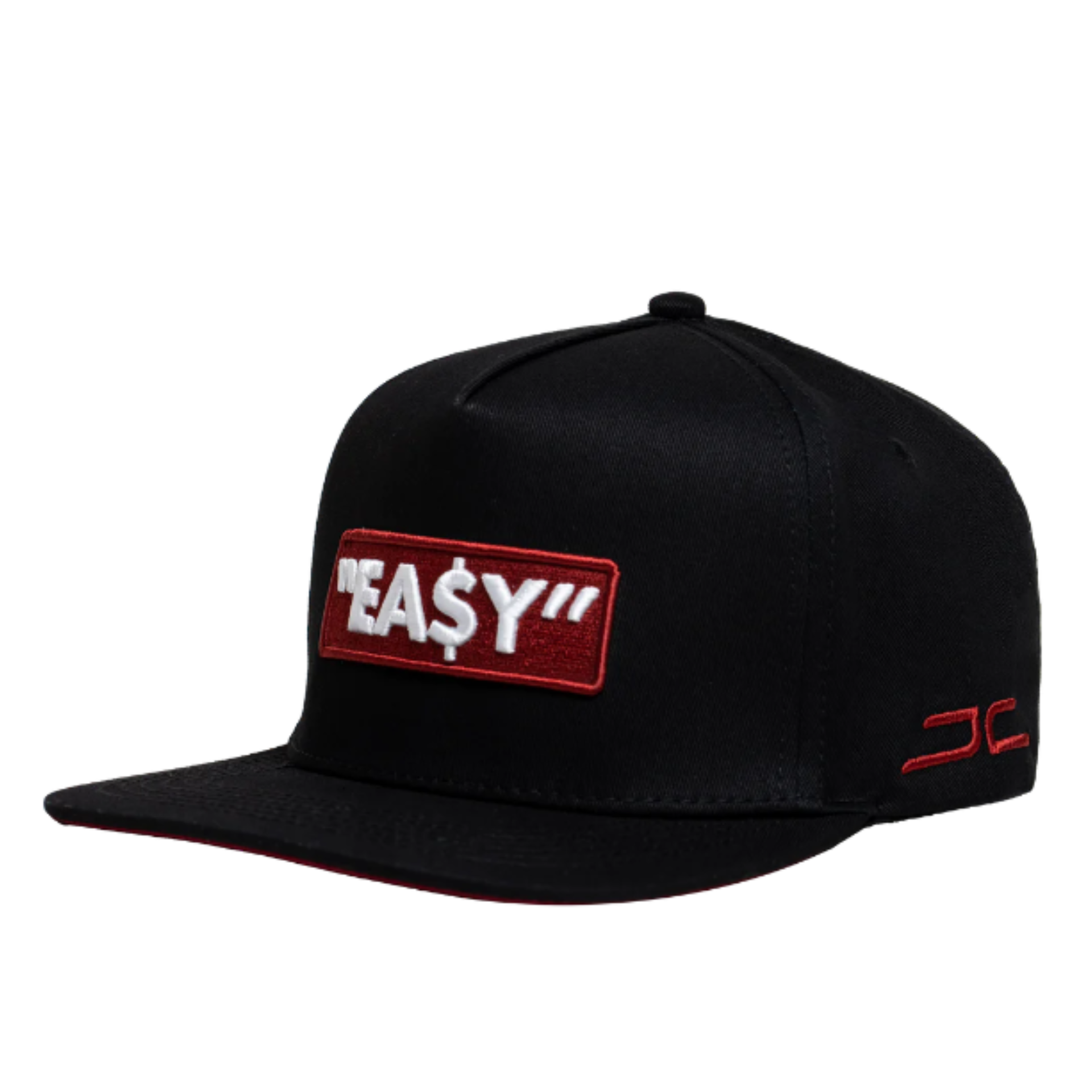 JC Brand Easy logo Black/Red Snapback Adjustable Men's Hat