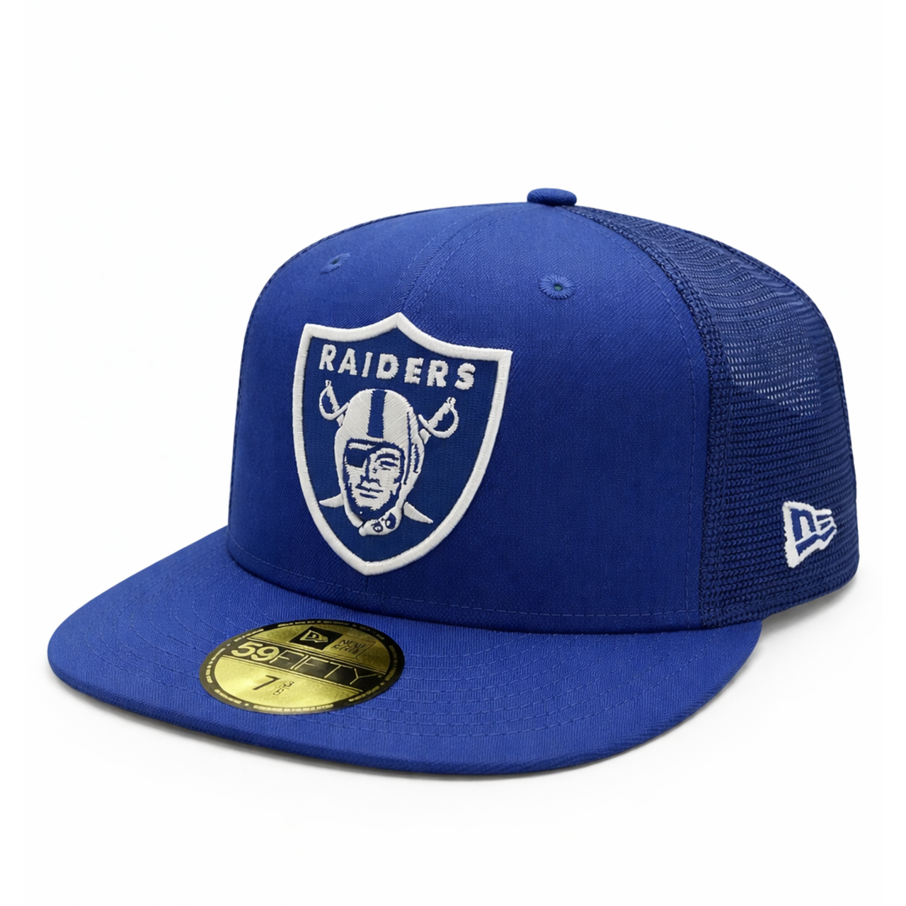 New Era Las Vegas Raiders Trucker Dark Royal Blue 59FIFTY Fitted Hat