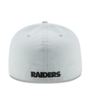 New Era NFL Las Vegas Raiders Snow Grey Black Logo 59Fifty Fitted Hat Back 