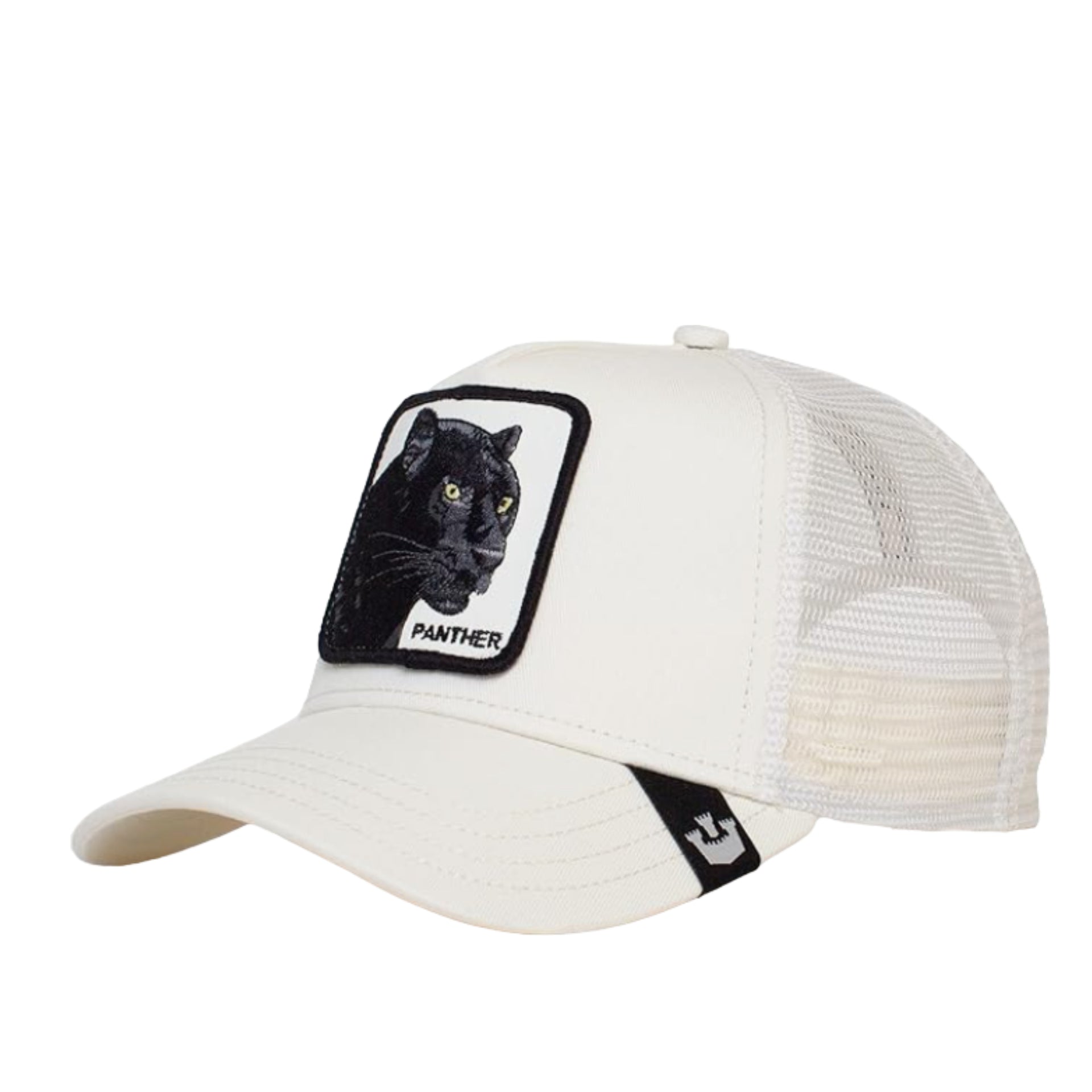 White The Panther Goorin Bros trucker snapback hat