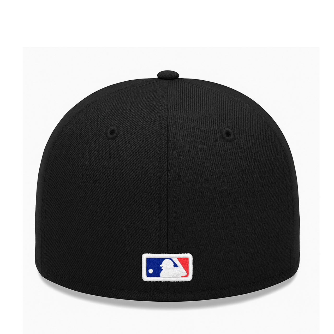 Back View of New Era 59Fifty MLB Umpire Batterman Logo Black Fitted Cap