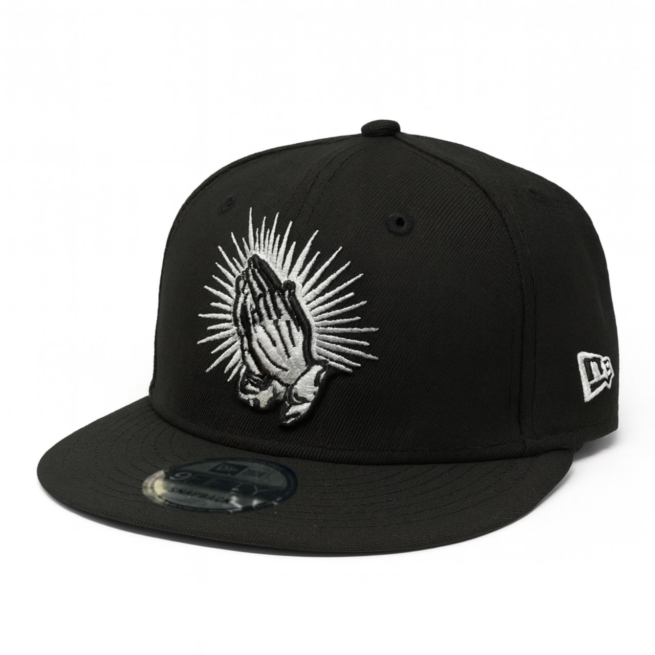 New Era Praying Hands Black White Limited Exclusive 9FIFTY Snapback Hat