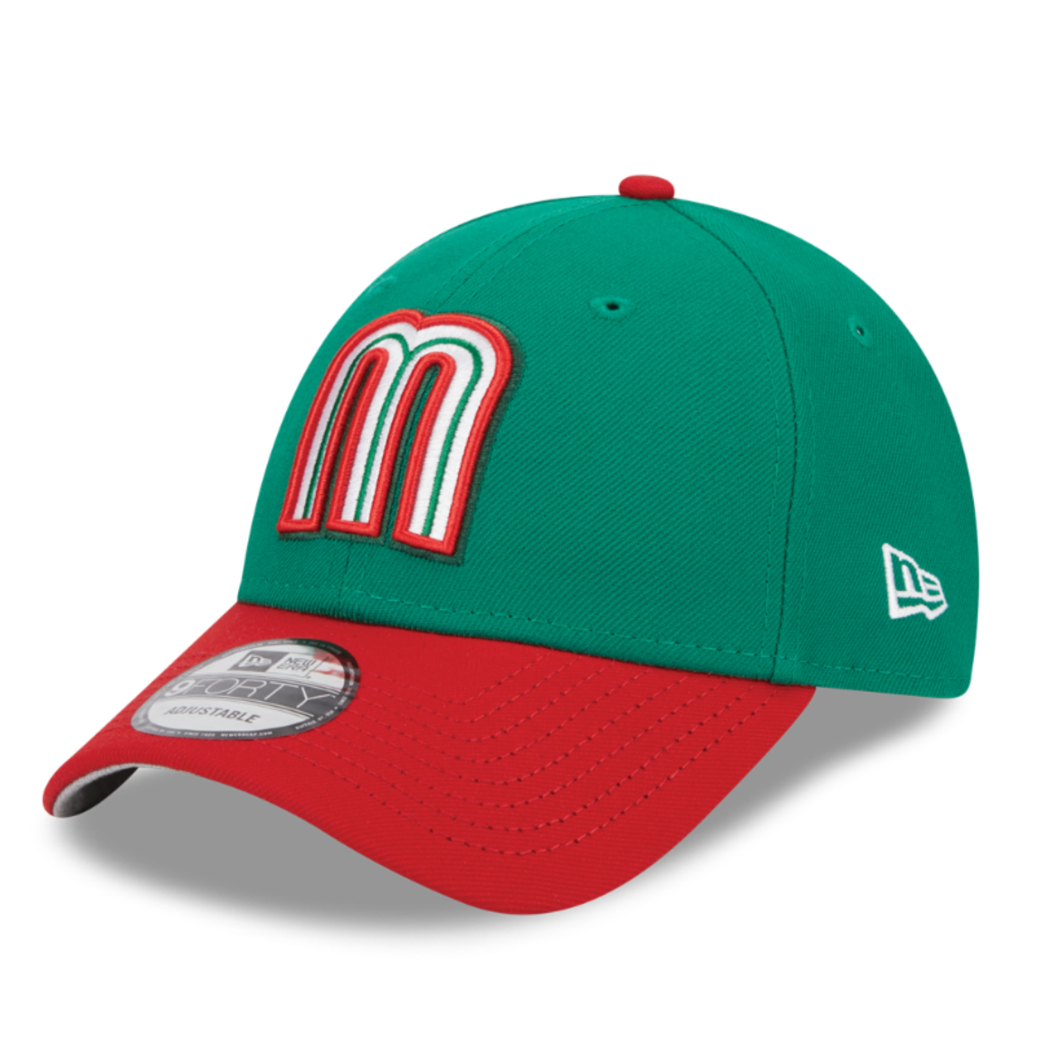 NewEra 2023 World Baseball Classic WBC Mexico Flag Side Patch 9FORTY Adjustable Hat