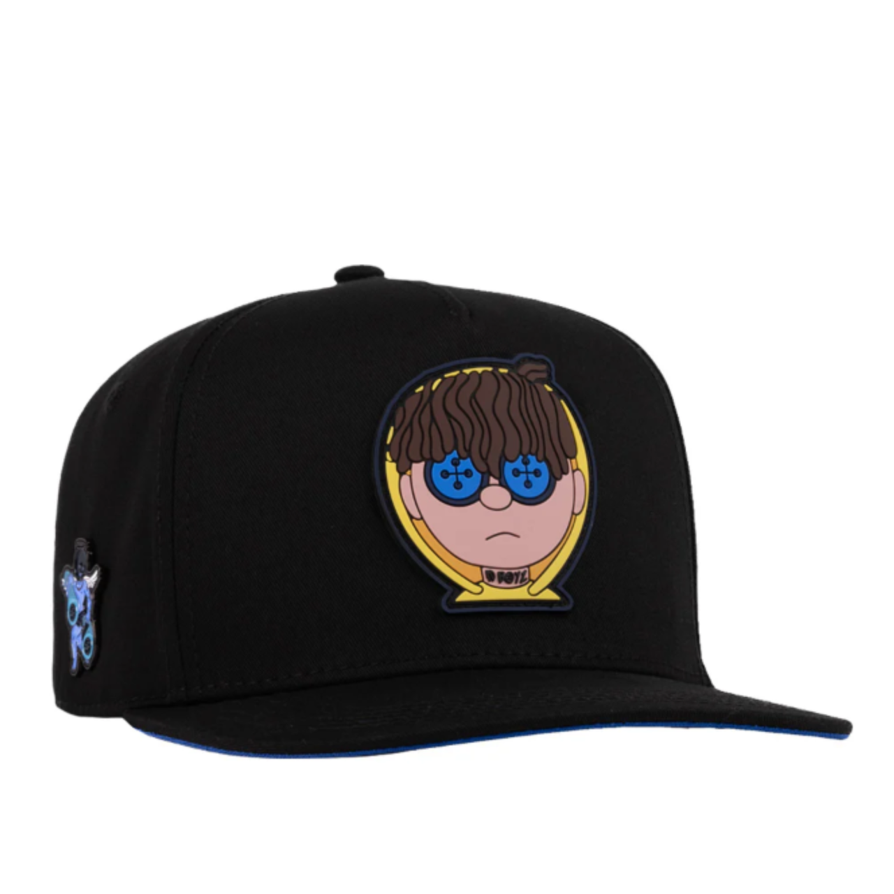 Side of JC Brand SAD BOYZ Black Snapback Hat 