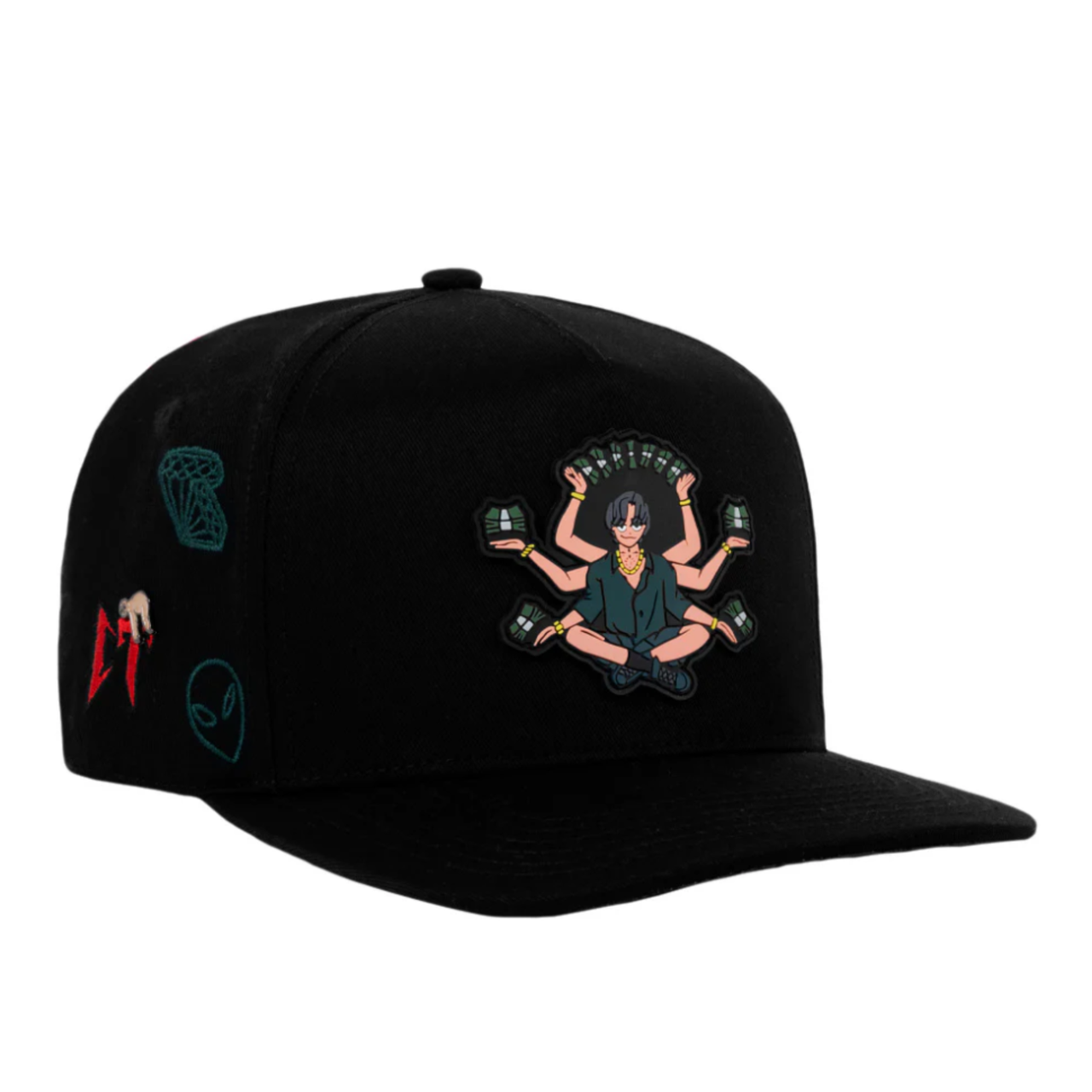 Front of JC Brand PACAS DE BILLETES Black Snapback Hat