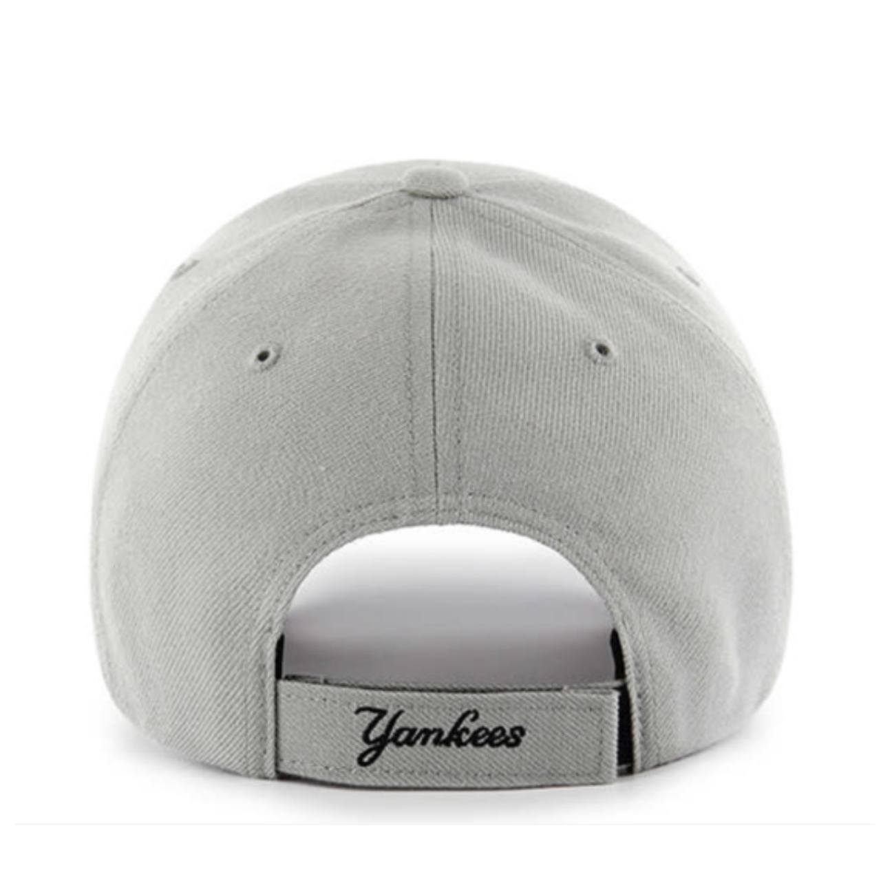 Back of 47 Brand New York Yankees Gray Black MVP Adjustable Velcro Hat