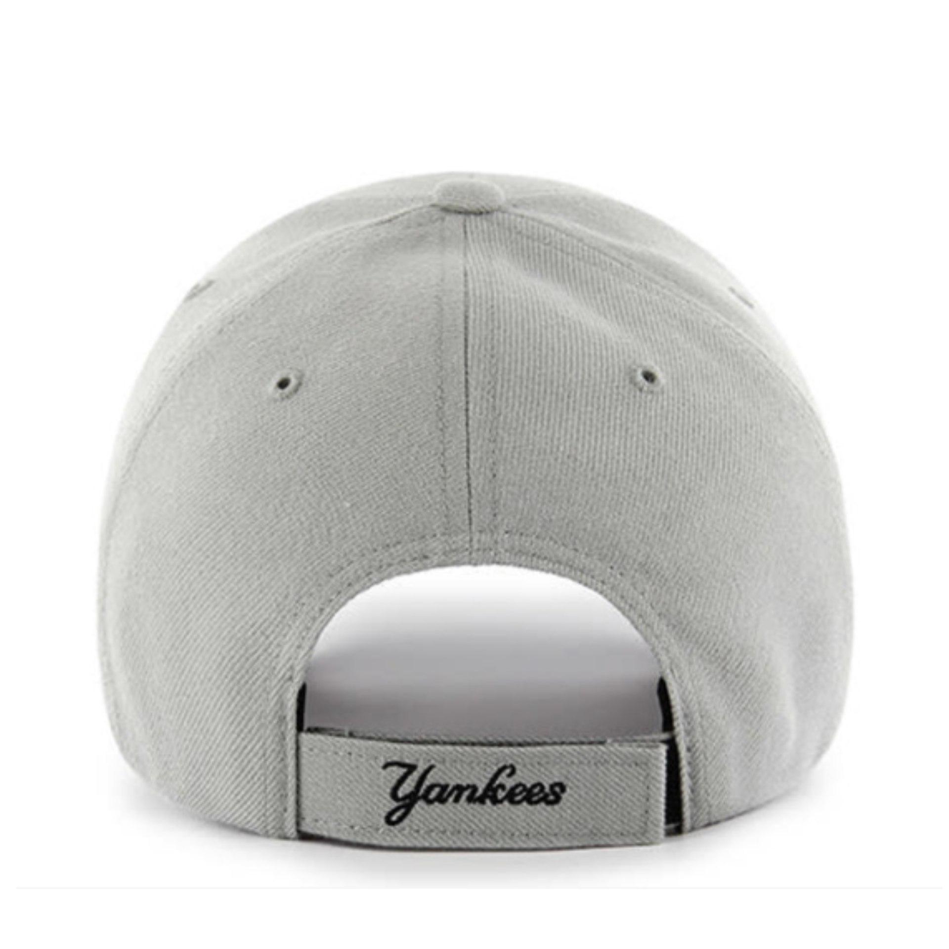Back of 47 Brand New York Yankees Gray Black MVP Adjustable Velcro Hat
