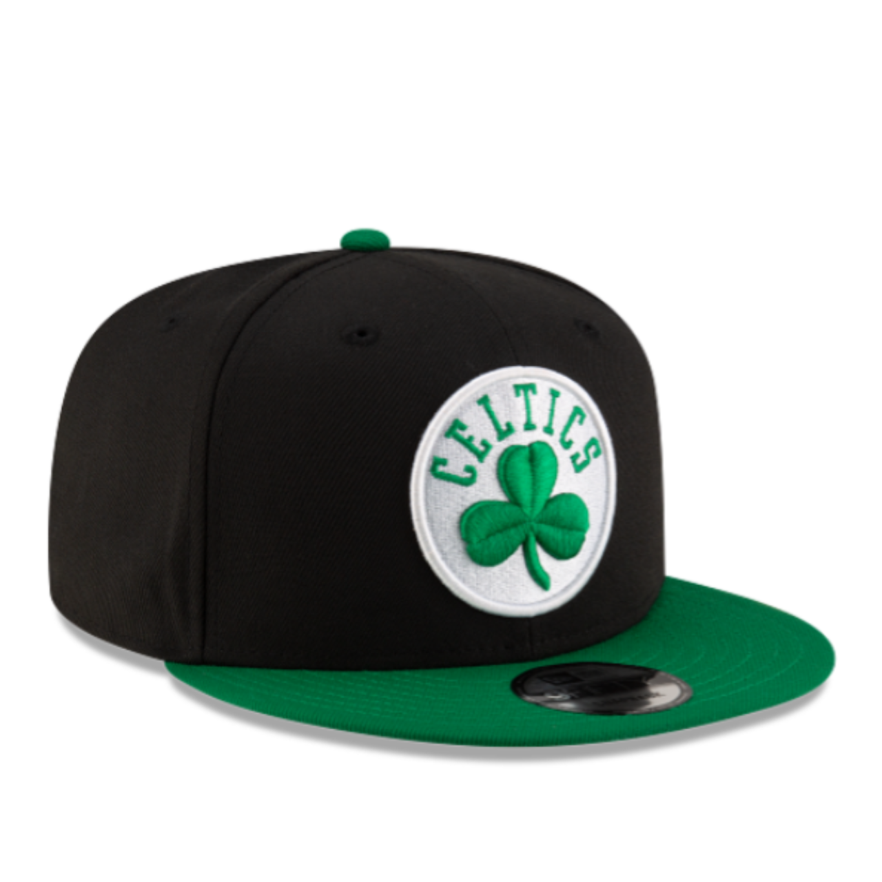 Front of New Era NBA Boston Celtics Black Green 2 Tone 9FIFTY Snapback Hat