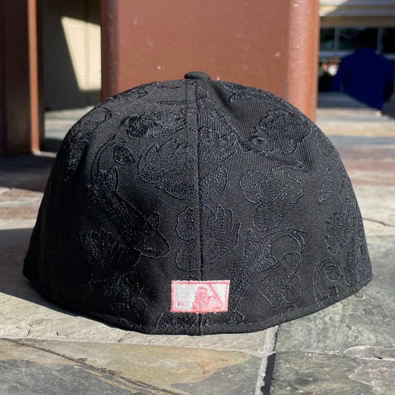 Back of New Era Florida Marlins Tonal KOI Black Pink 59FIFTY Fitted Hat