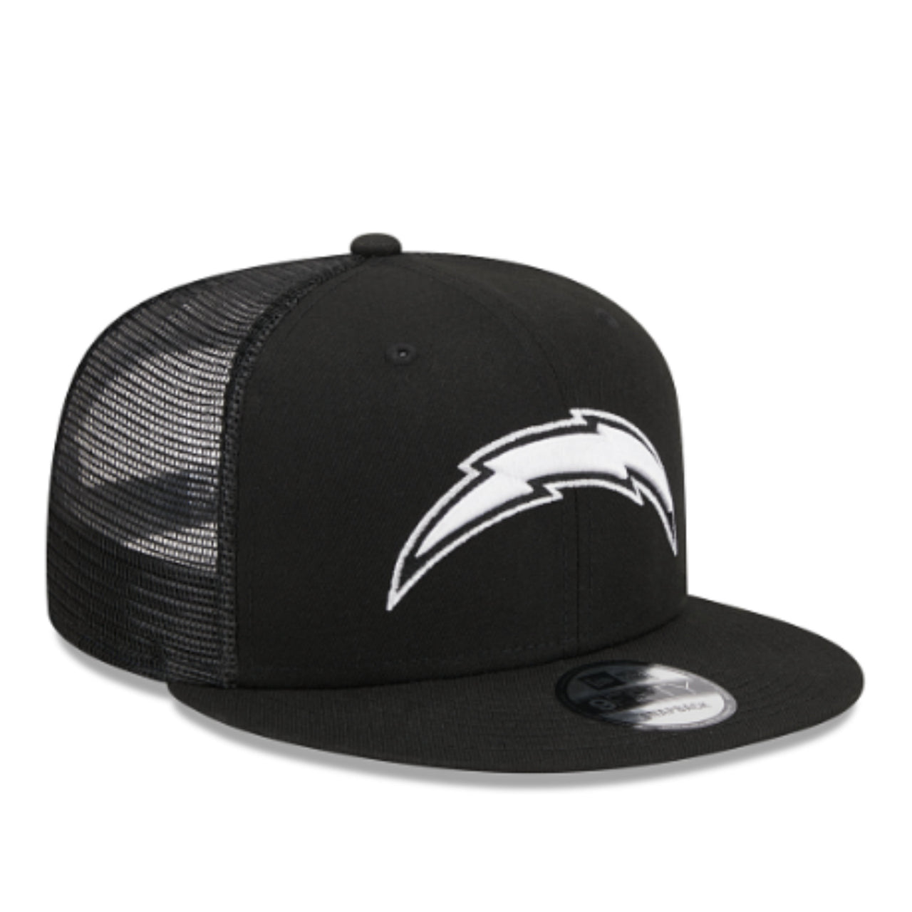 New Era Los Angeles Chargers Black White 9FIFTY Trucker Snapback Hat