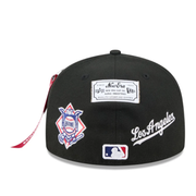 Back View of New Era x Alpha Industries Los Angeles Dodgers Black 59FIFTY Fitted Hat