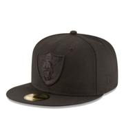 New Era NFL Las Vegas Raiders Black on Black 59Fifty Fitted Hat