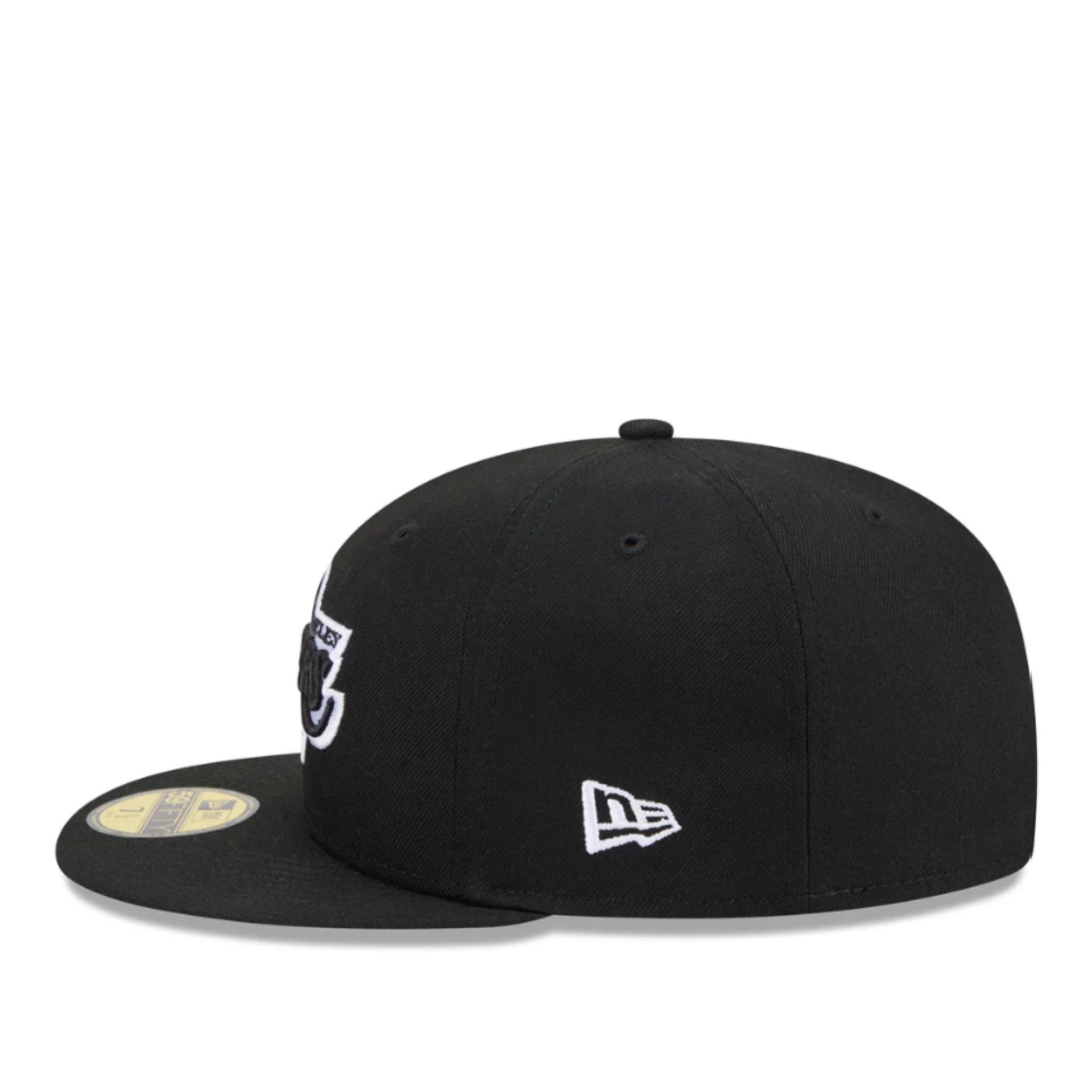 New Era Los Angeles Lakers Black 59FIFTY Fitted Hat left side view