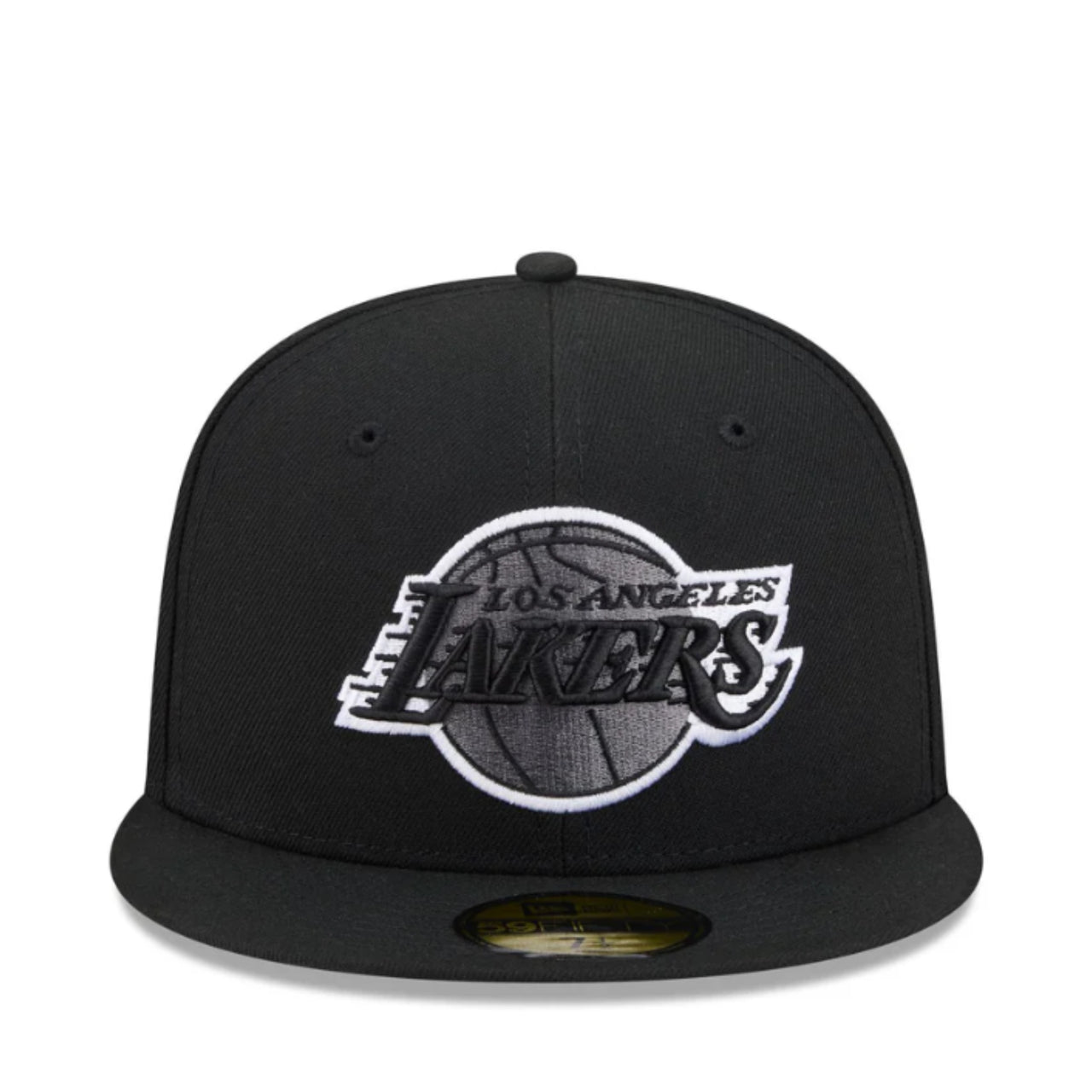 New Era Los Angeles Lakers Black 59FIFTY Fitted Hat front view