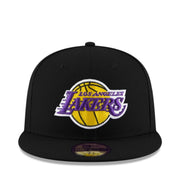 New Era Los Angeles Lakers Team Color Black 59FIFTY Fitted Hat front view