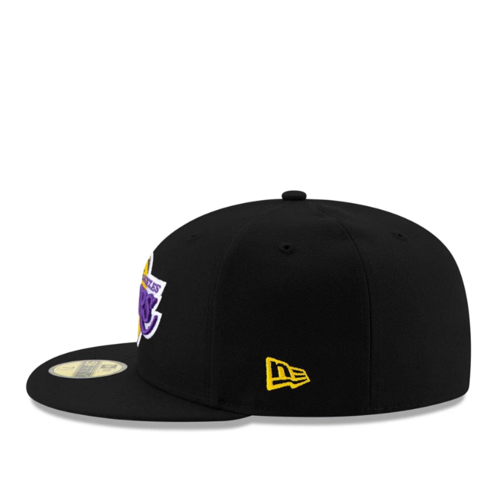 New Era Los Angeles Lakers Team Color Black 59FIFTY Fitted Hat left side view
