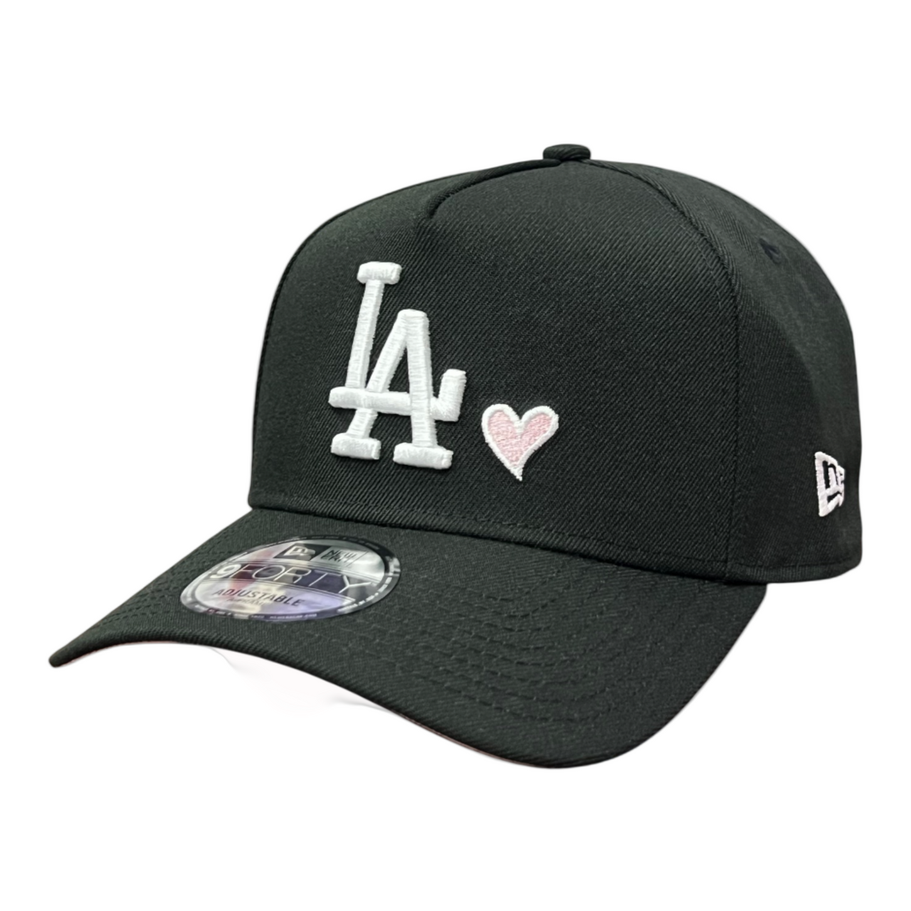 New Era Los Angeles Dodgers Black Pink Heart 9FORTY A-Frame Snapback