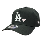 New Era Los Angeles Dodgers Black Pink Heart 9FORTY A-Frame Snapback