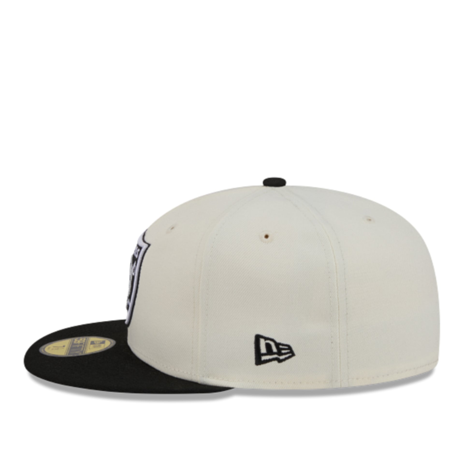 New Era Las Vegas Raiders Chrome Black 59FIFTY Fitted Hat side view