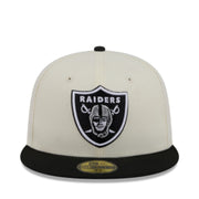 New Era Las Vegas Raiders Chrome Black 59FIFTY Fitted Hat front view