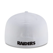 Back of New Era NFL Las Vegas Raiders White 59FIFTY Fitted Hat