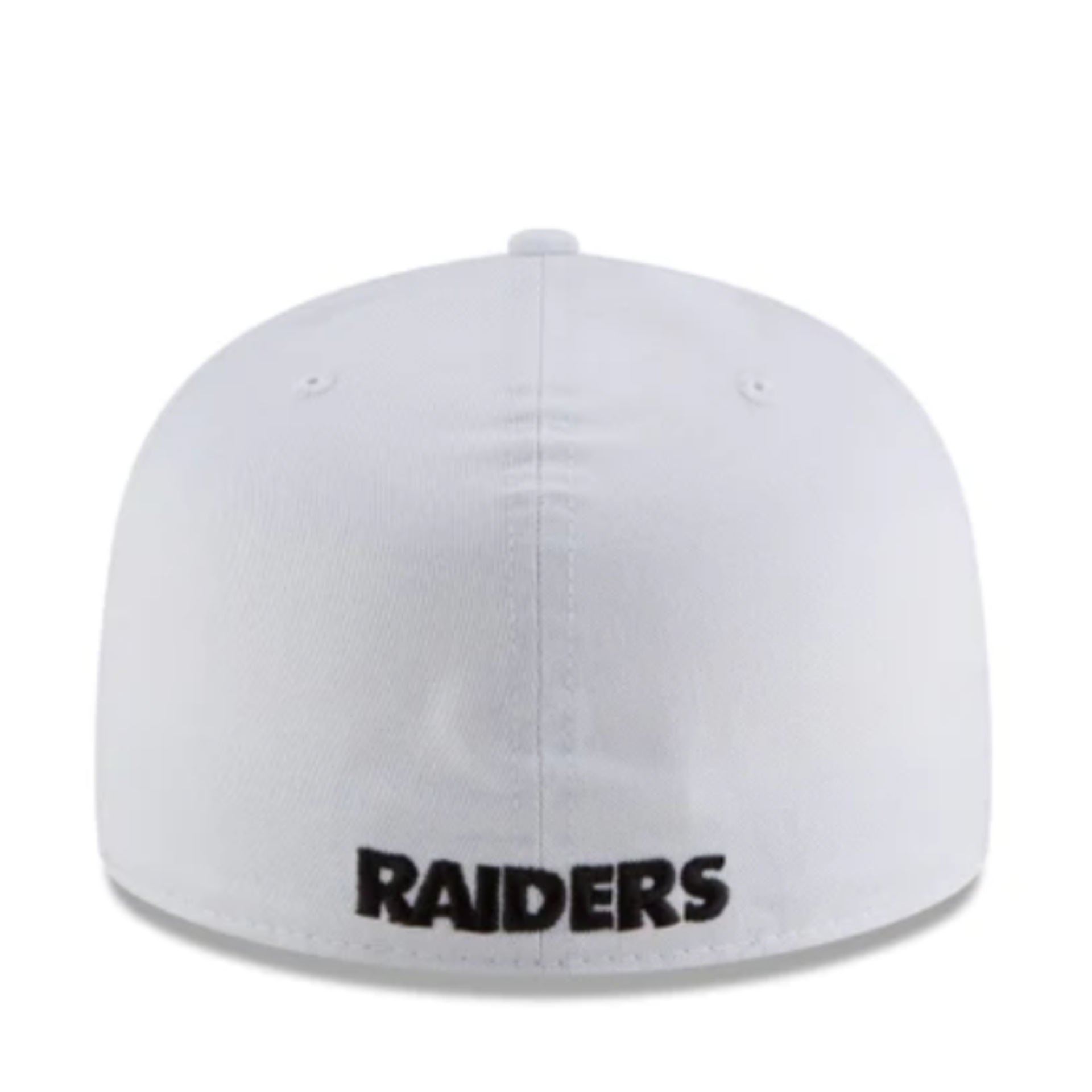 Back of New Era NFL Las Vegas Raiders White 59FIFTY Fitted Hat