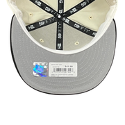 gray bottom of Las Vegas Raiders Chrome Black Gray 2 Tone Fitted Hat