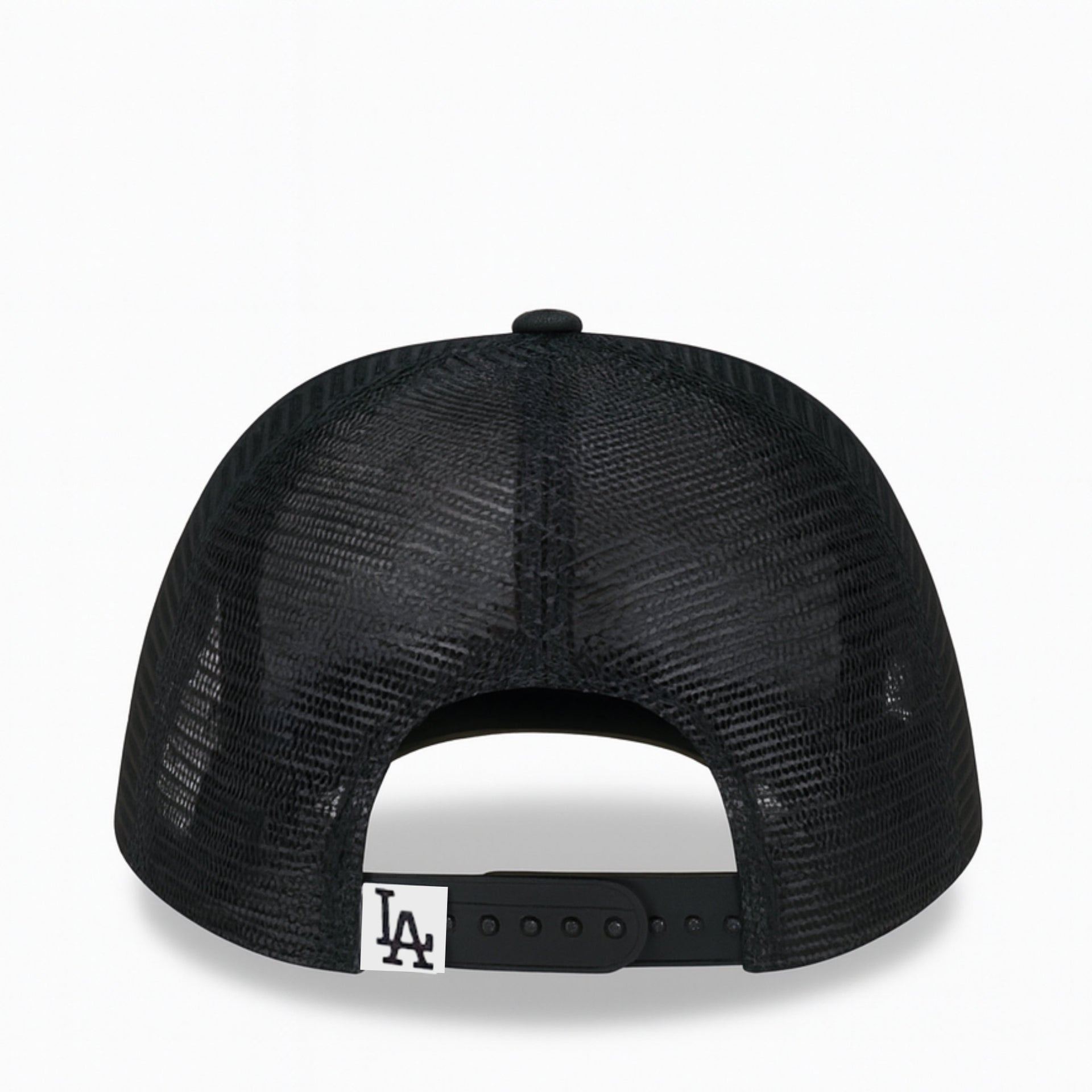back of New Era Los Angeles Dodgers Black Trucker 9FIFTY Snapback Hat