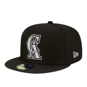 New Era Los Angeles California Angels CA Black White 59FIFTY Fitted Hat