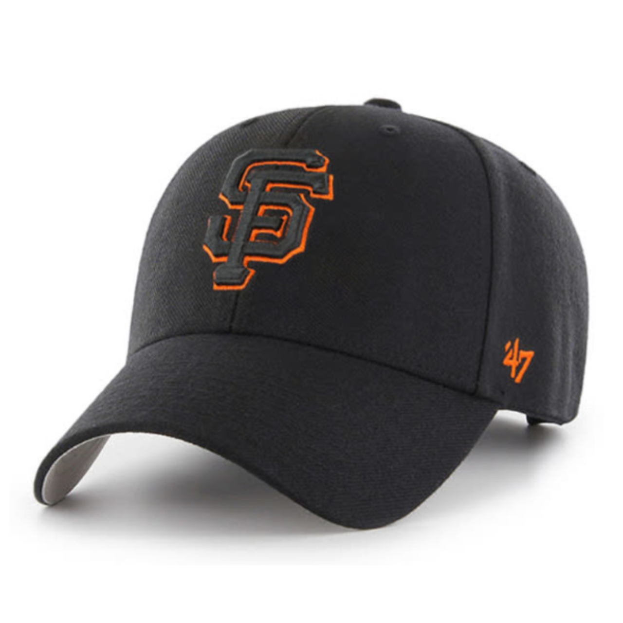 47 Brand San Francisco Giants Black MVP Adjustable Velcro Hat