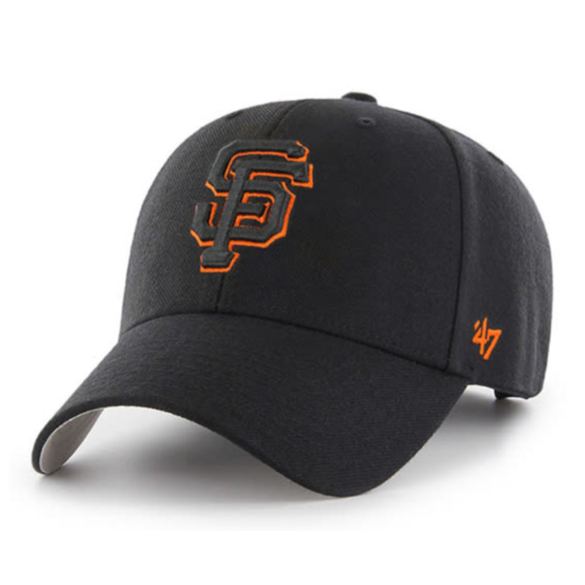 47 Brand San Francisco Giants Black MVP Adjustable Velcro Hat